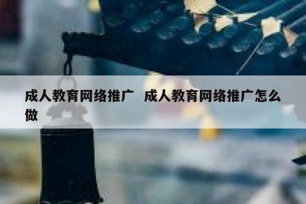 成人教育网络推广  成人教育网络推广怎么做