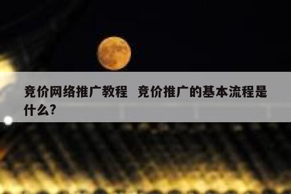竞价网络推广教程  竞价推广的基本流程是什么?