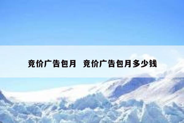 竞价广告包月  竞价广告包月多少钱
