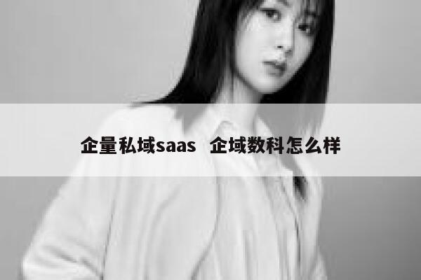 企量私域saas  企域数科怎么样