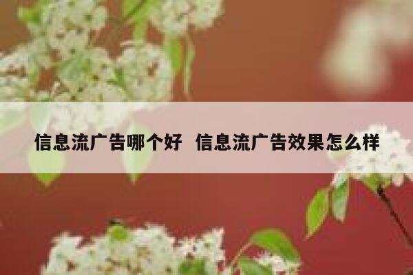 信息流广告哪个好  信息流广告效果怎么样