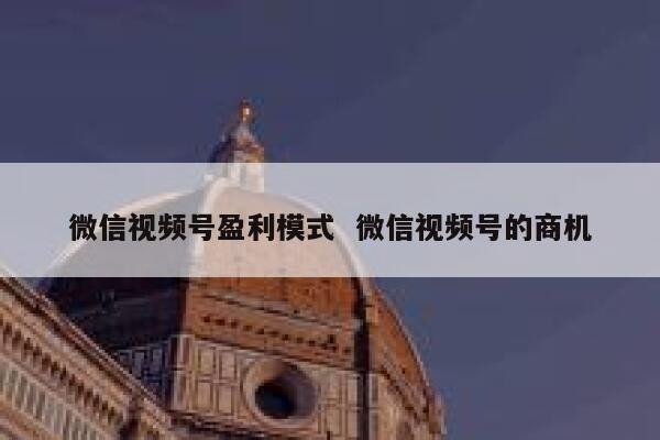 微信视频号盈利模式  微信视频号的商机