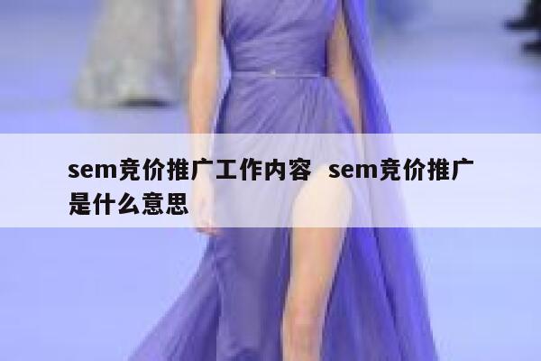 sem竞价推广工作内容  sem竞价推广是什么意思