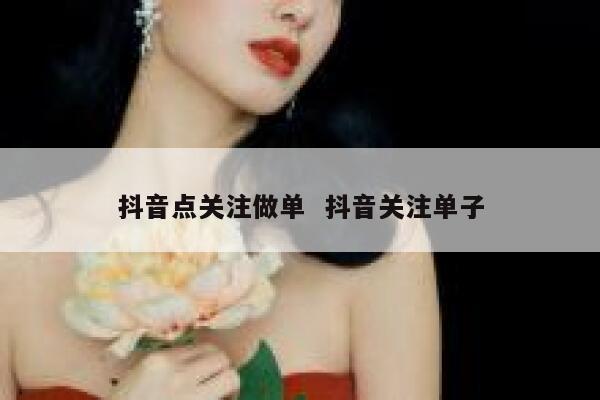 抖音点关注做单  抖音关注单子
