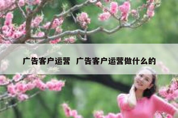 广告客户运营  广告客户运营做什么的