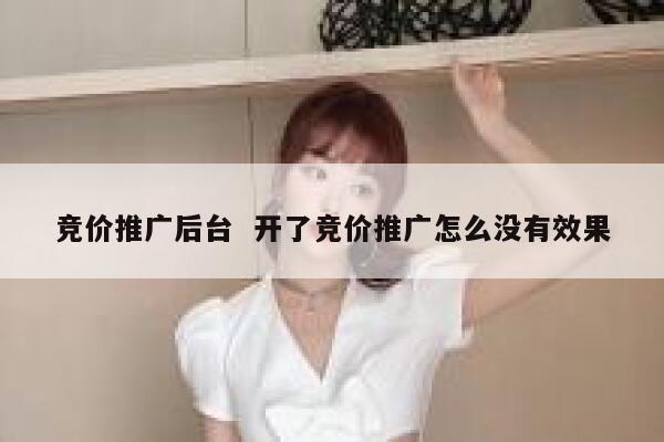 竞价推广后台 开了竞价推广怎么没有效果