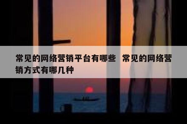 常见的网络营销平台有哪些  常见的网络营销方式有哪几种