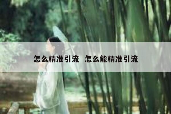 怎么精准引流  怎么能精准引流