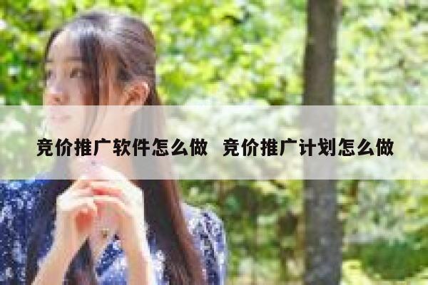 竞价推广软件怎么做  竞价推广计划怎么做