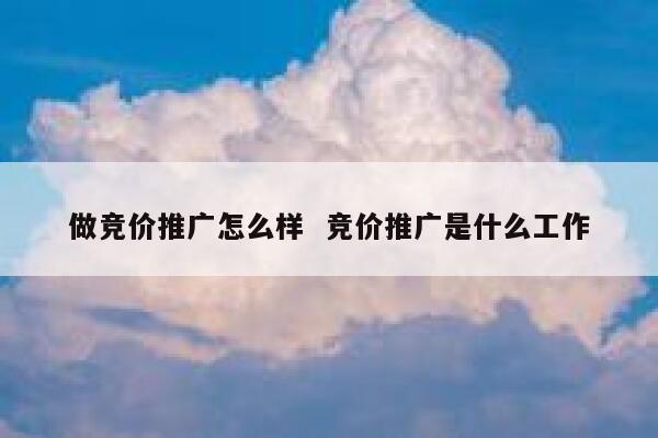 做竞价推广怎么样  竞价推广是什么工作