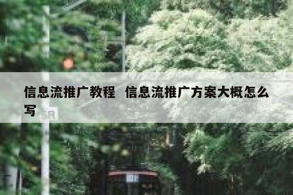 信息流推广教程  信息流推广方案大概怎么写
