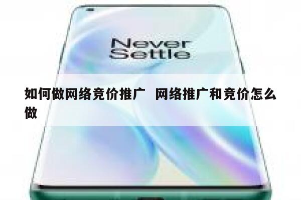 如何做网络竞价推广  网络推广和竞价怎么做