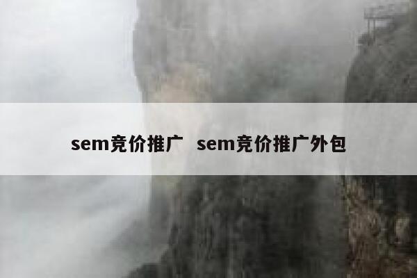 sem竞价推广  sem竞价推广外包