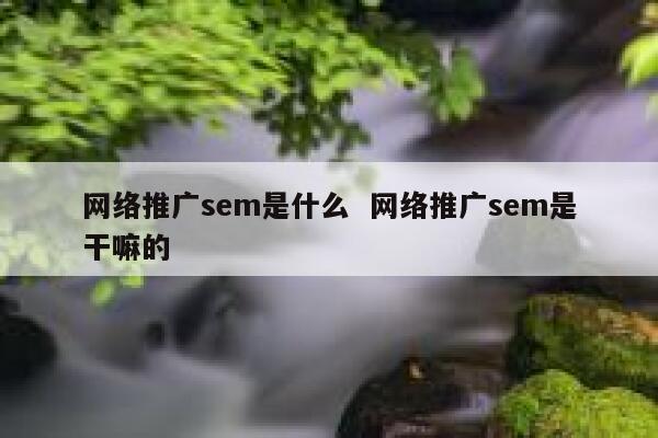 网络推广sem是什么  网络推广sem是干嘛的