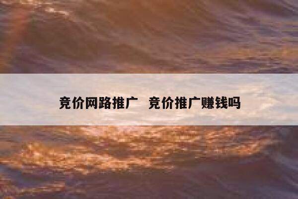 竞价网路推广  竞价推广赚钱吗