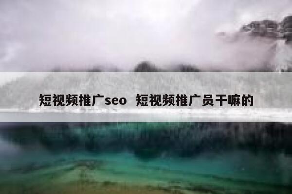 短视频推广seo  短视频推广员干嘛的