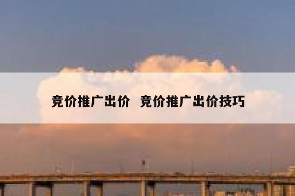 竞价推广出价  竞价推广出价技巧