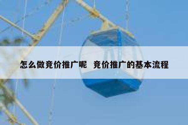 怎么做竞价推广呢  竞价推广的基本流程