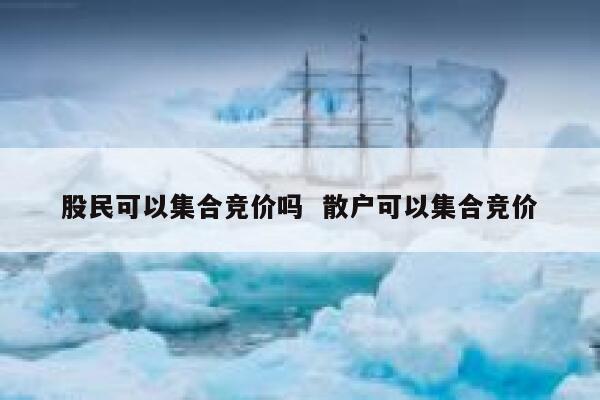 股民可以集合竞价吗  散户可以集合竞价