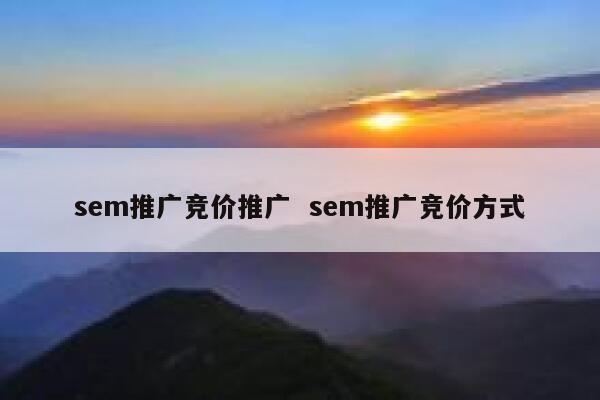 sem推广竞价推广  sem推广竞价方式