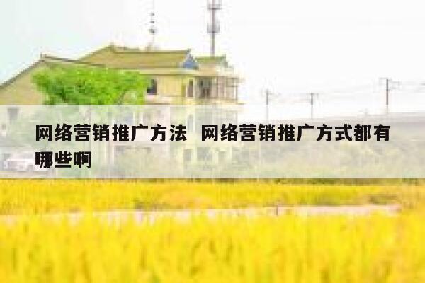 网络营销推广方法  网络营销推广方式都有哪些啊