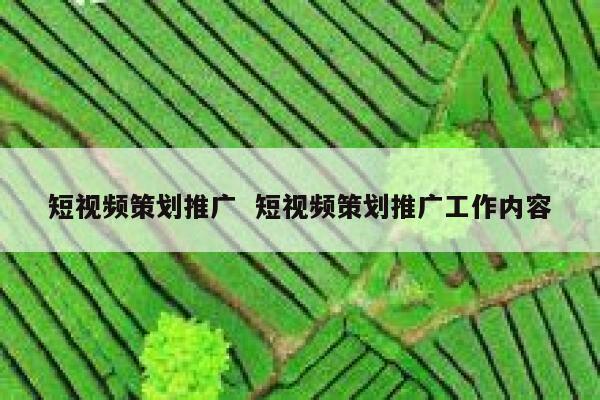 短视频策划推广  短视频策划推广工作内容