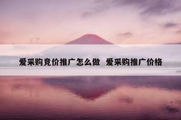 爱采购竞价推广怎么做  爱采购推广价格
