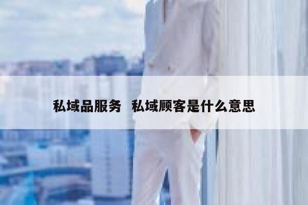 私域品服务  私域顾客是什么意思