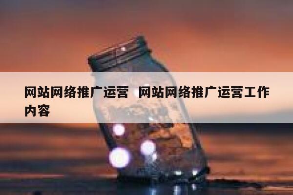 网站网络推广运营  网站网络推广运营工作内容