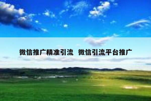 微信推广精准引流  微信引流平台推广