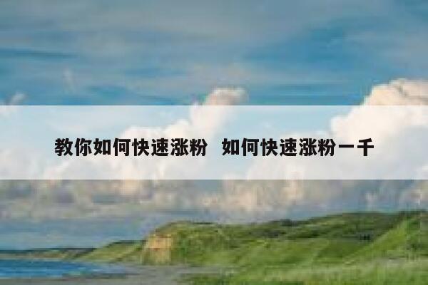 教你如何快速涨粉  如何快速涨粉一千