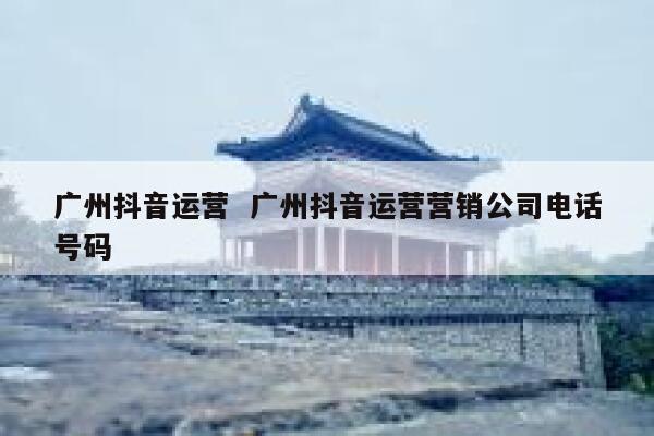 广州抖音运营  广州抖音运营营销公司电话号码 第1张