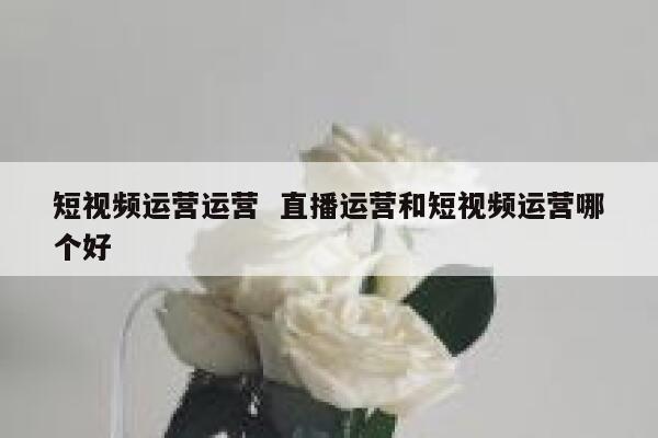 短视频运营运营  直播运营和短视频运营哪个好