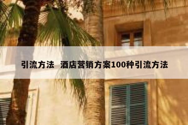引流方法  酒店营销方案100种引流方法
