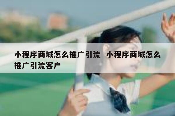 小程序商城怎么推广引流  小程序商城怎么推广引流客户