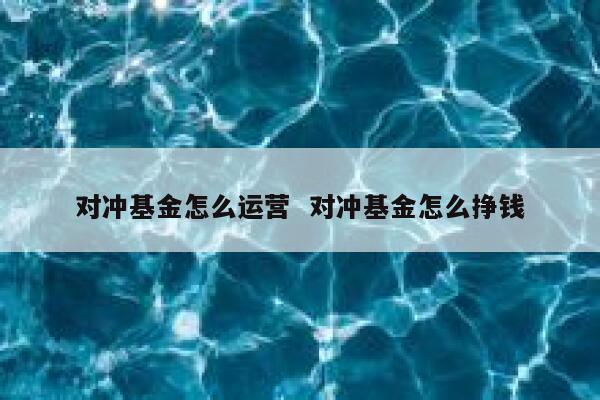 对冲基金怎么运营  对冲基金怎么挣钱