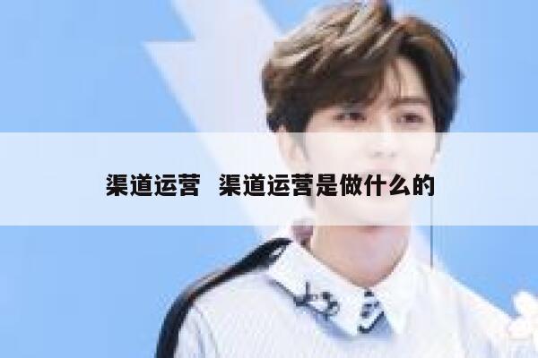 渠道运营  渠道运营是做什么的