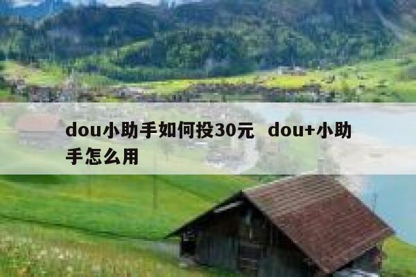 dou小助手如何投30元  dou+小助手怎么用
