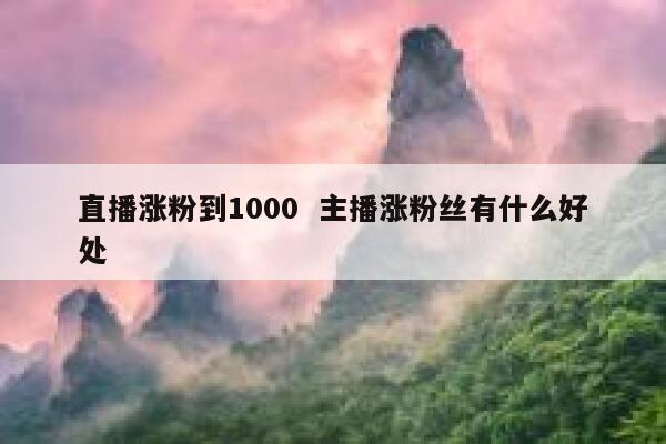 直播涨粉到1000  主播涨粉丝有什么好处