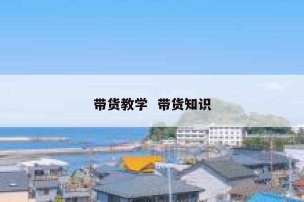 带货教学  带货知识