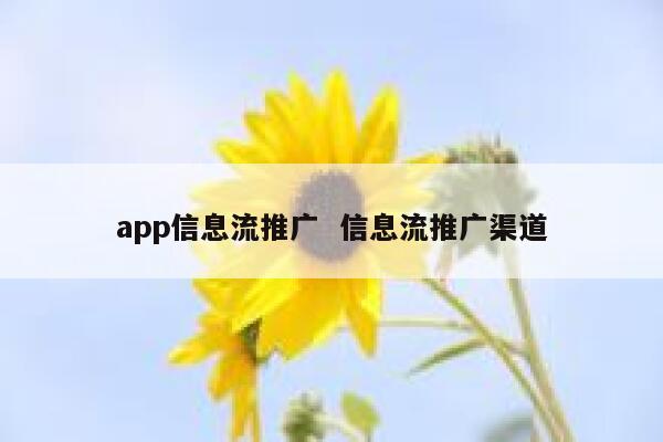 app信息流推广  信息流推广渠道