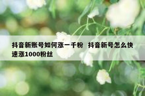 抖音新账号如何涨一千粉  抖音新号怎么快速涨1000粉丝