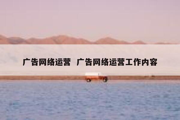 广告网络运营  广告网络运营工作内容